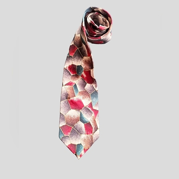 Tie 100% Italian Silk Multicolored - Picture 5 of 8